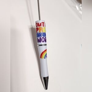 Out and Proud Beadable Pen Pride Rainbow Craft Crafting Beads Beading‎ DIY LGBTQ